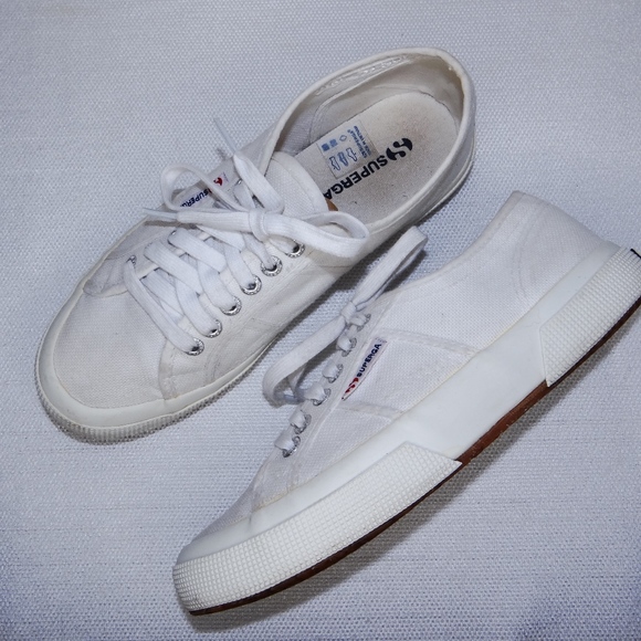 superga white canvas sneakers
